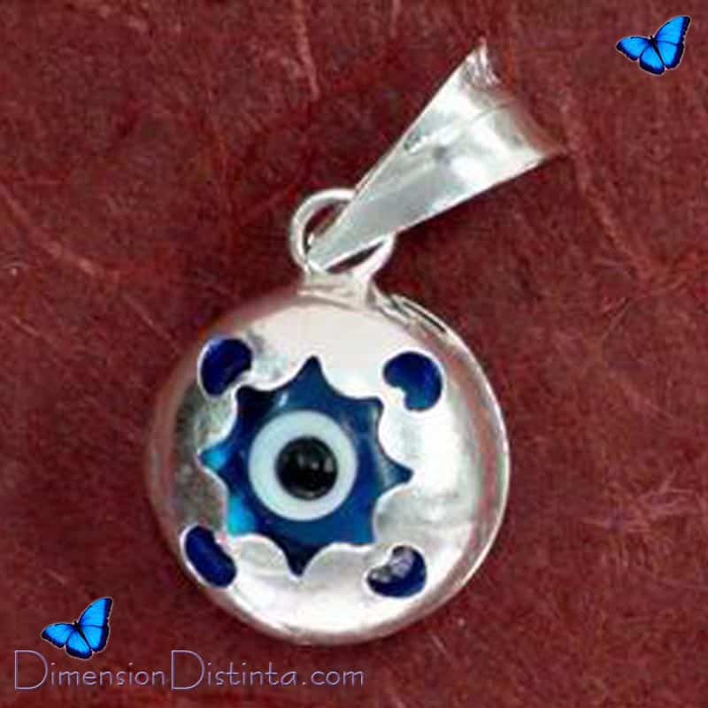 Imagen colgante ojo turco azul 11 cms plata | DimensionDistinta