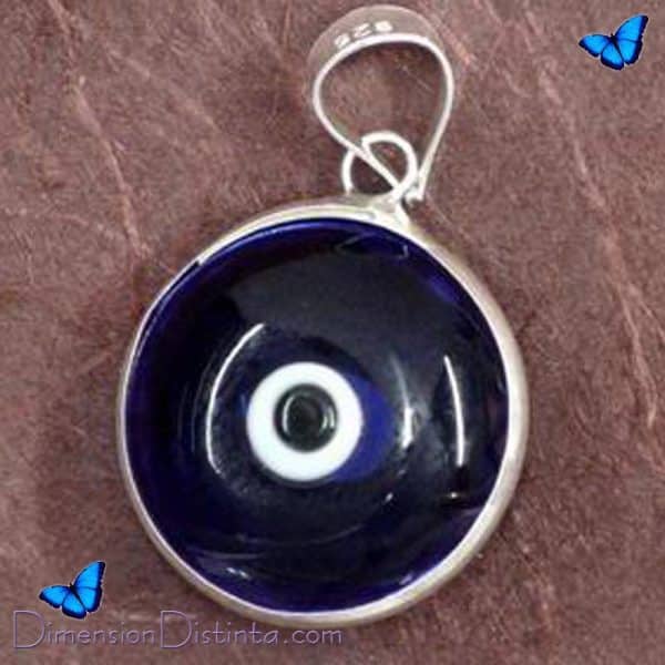 Imagen colgante ojo turco azul 15 cms montura plata | DimensionDistinta