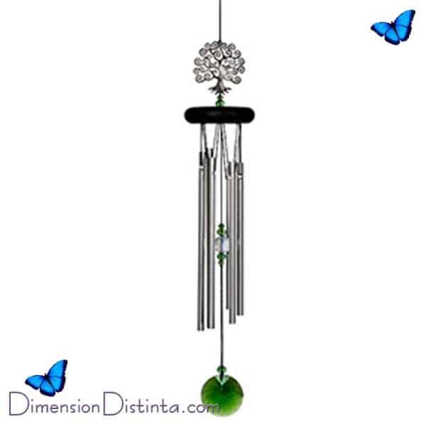 Imagen campana de viento arbol de la vida 6 varillas 48 cm realces de cristal | DimensionDistinta