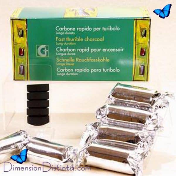 Imagen carbon caja verde 55 minutos de combustion aproximadamente 18 paquetes de 5 piezas | DimensionDistinta