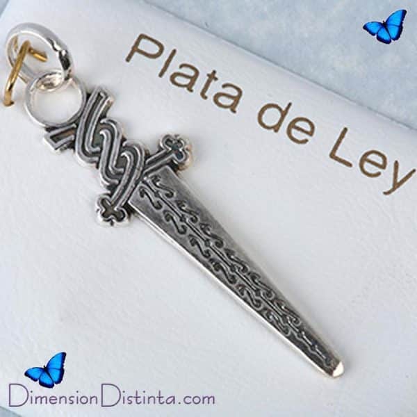 Imagen colgante daga de plata 45 cm espada de san miguel | DimensionDistinta