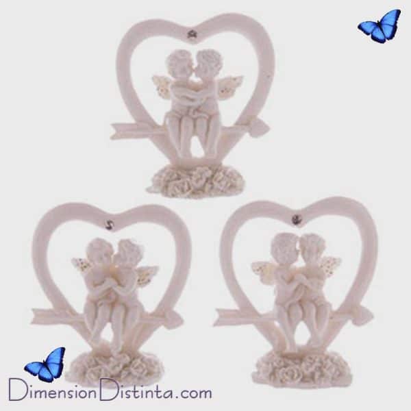 Imagen figura querubines sentados en un corazon de cupido altura 55m anchura 55cm | DimensionDistinta