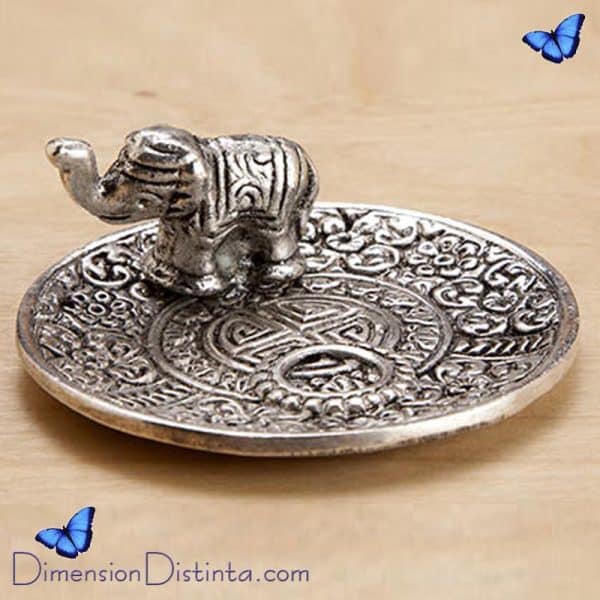 Imagen incensario metal elefante decorado 6x6 cm | DimensionDistinta