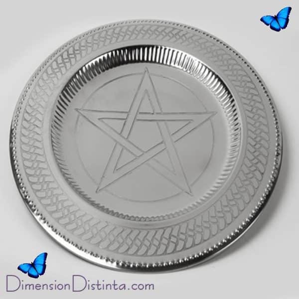 Imagen plato metal simbolo pentagrama 32 cms | DimensionDistinta