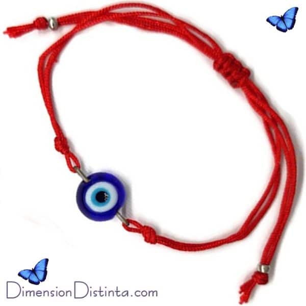 Imagen pulsera cordon color rojo con ojo turco | DimensionDistinta