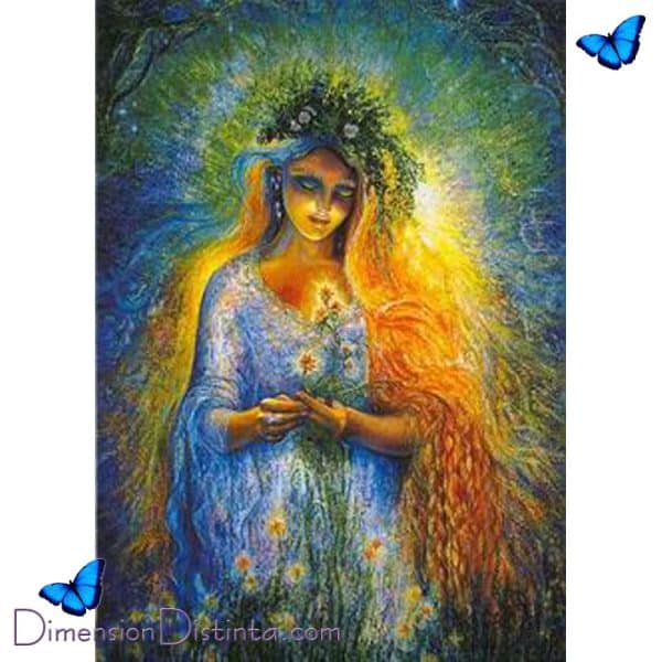 Imagen tarjeta diosa flores | DimensionDistinta