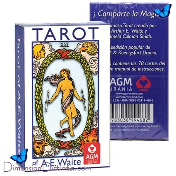 Imagen tarot waite ae mini edicion azul con la cruz rosada ingles | DimensionDistinta