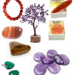 Minerales y productos hechos con mineral puro, colgantes, pulseras y minerales de colección