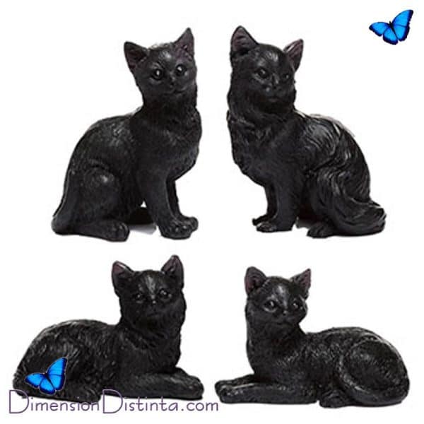 Imagen figura resina gato negro de la suerte y proteccion 3 x 4 cm | DimensionDistinta