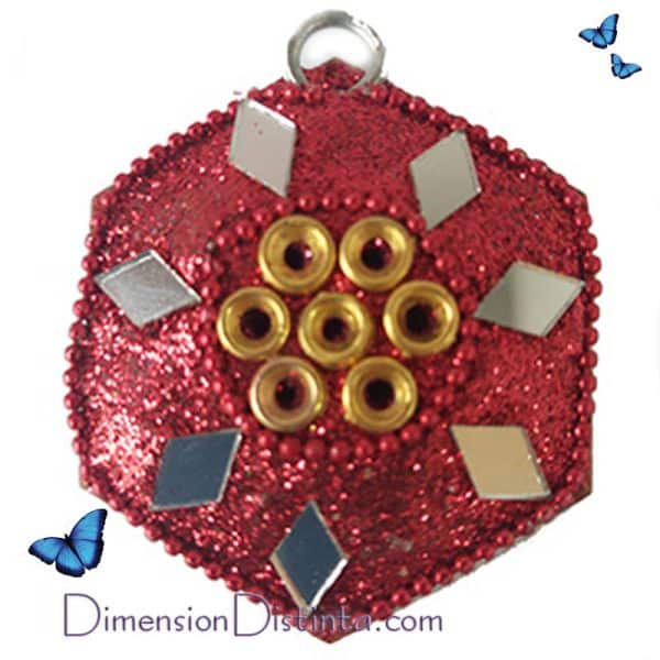 Imagen incensario decorado y espejos color rojo | DimensionDistinta