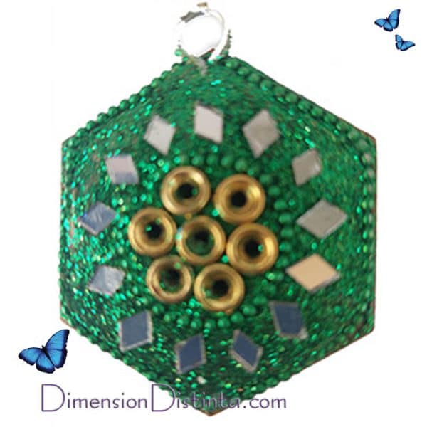Imagen incensario decorado y espejos color verde | DimensionDistinta