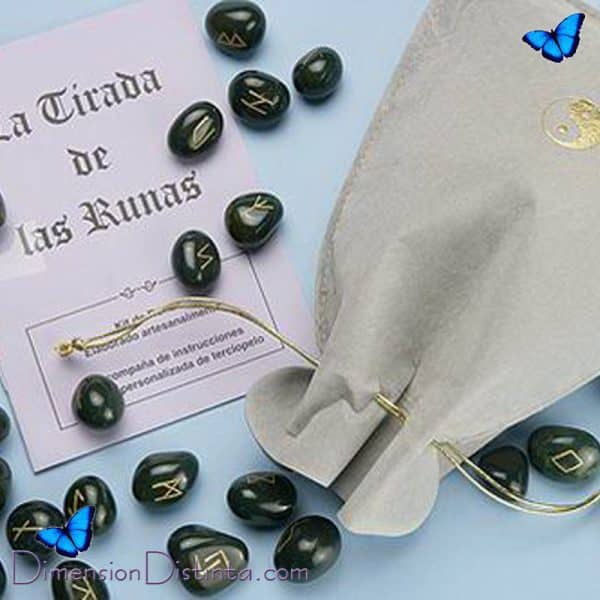 Imagen kit runas cuarzo verde con manual de instrucciones | DimensionDistinta