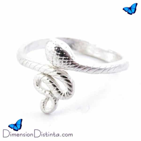 Imagen anillo plata ajustable modelo serpiente | DimensionDistinta