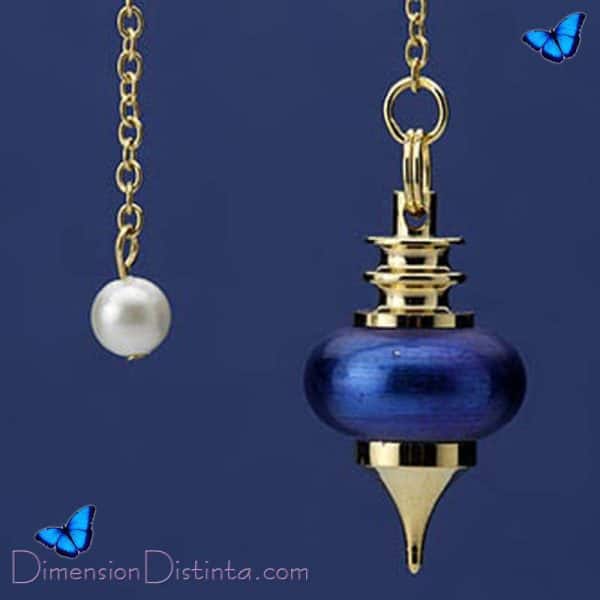 Imagen pendulo laton dorado con metalizado azul 36 cms x 2 cms o 30 gramos | DimensionDistinta