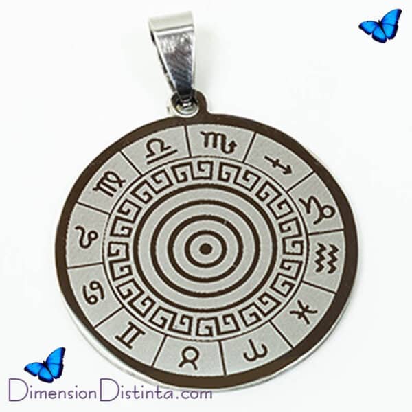 Imagen colgante acero medalla zodiacal 3 x 4 cm | DimensionDistinta