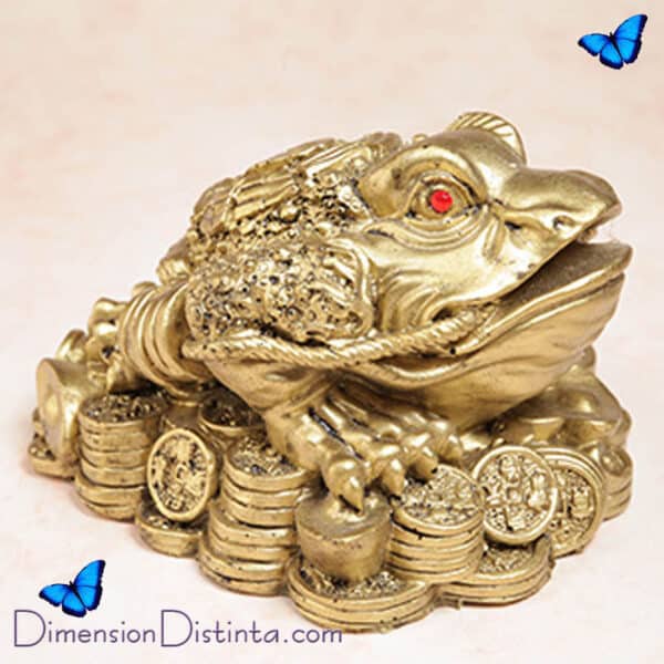 Imagen figura de resina sapo de la fortuna 10x12cm riqueza y prosperidad | DimensionDistinta