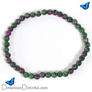 Pulsera elastica de fucsia rubi bola 4 mm