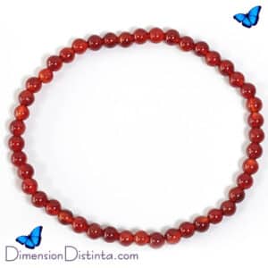 Pulsera elastica de carneola bola 4 mm