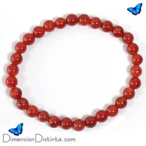 Pulsera elastica de carneola bola 6 mm