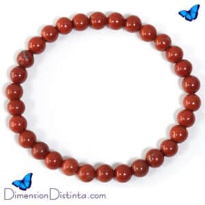 Pulsera elastica jaspe rojo bola 6 mm
