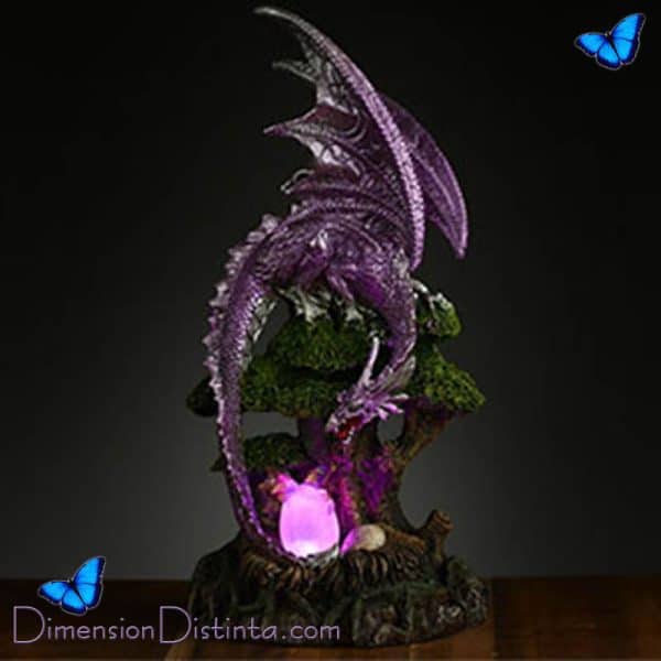 Imagen figura resina dragon con luz led leyenda oscura madre de dragon y arbol de la vida 145 x 31 cm | DimensionDistinta