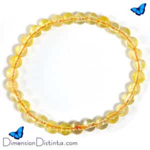 Pulsera elastica de citrino bola 6 mm