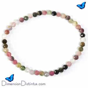 Pulsera elastica faceteada turmalina sandia
