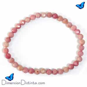 Pulsera elastica rodocrosita faceteada 4 mm
